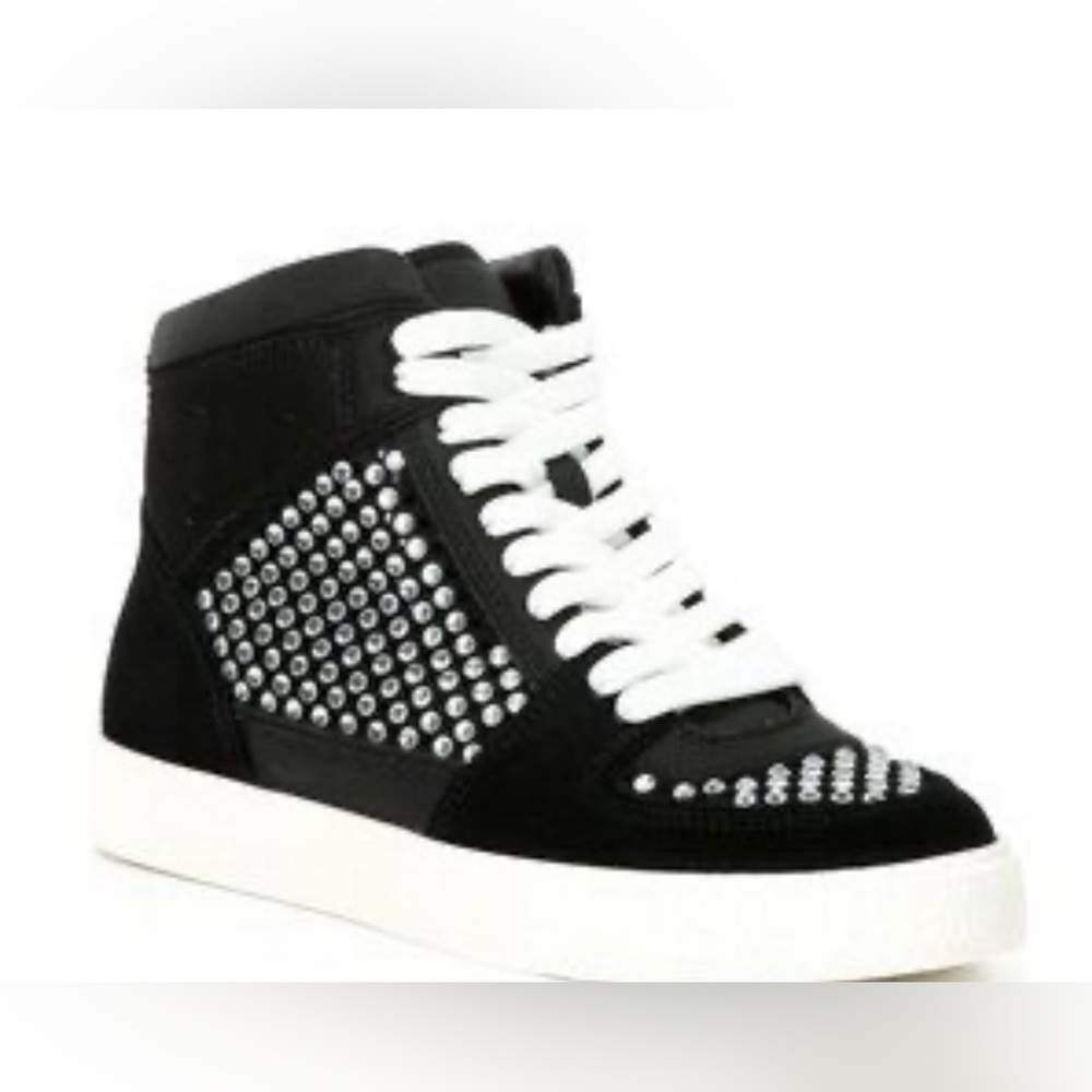 Gianni Bini Black and White Studded Sneakers